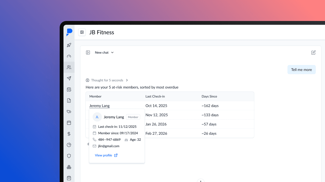 PushPress AI Assistant dashboard